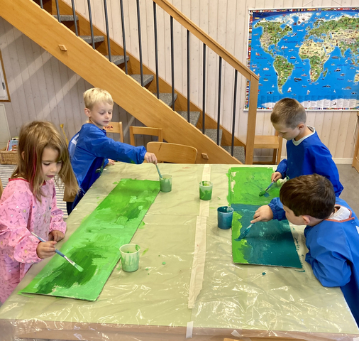 Wiese malen mit W.Farben